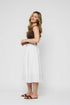 Lina-Stretch Eyelet Midi Skirt